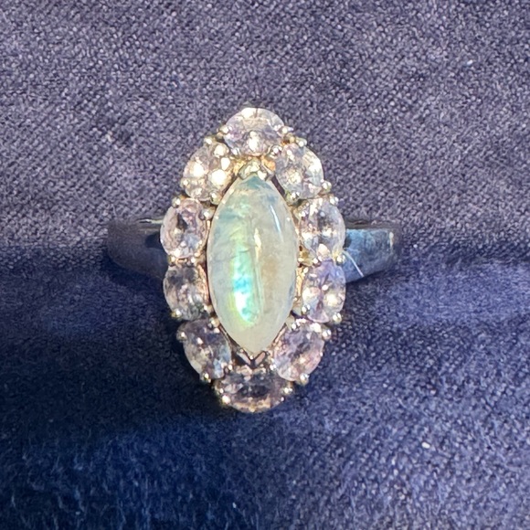 Amethyst and Moonstone Ring - size 8 - Picture 1 of 4
